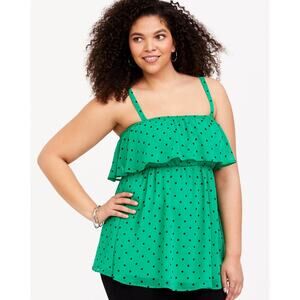 Torrid‎ Green Polka Dot Tube Top Plus size